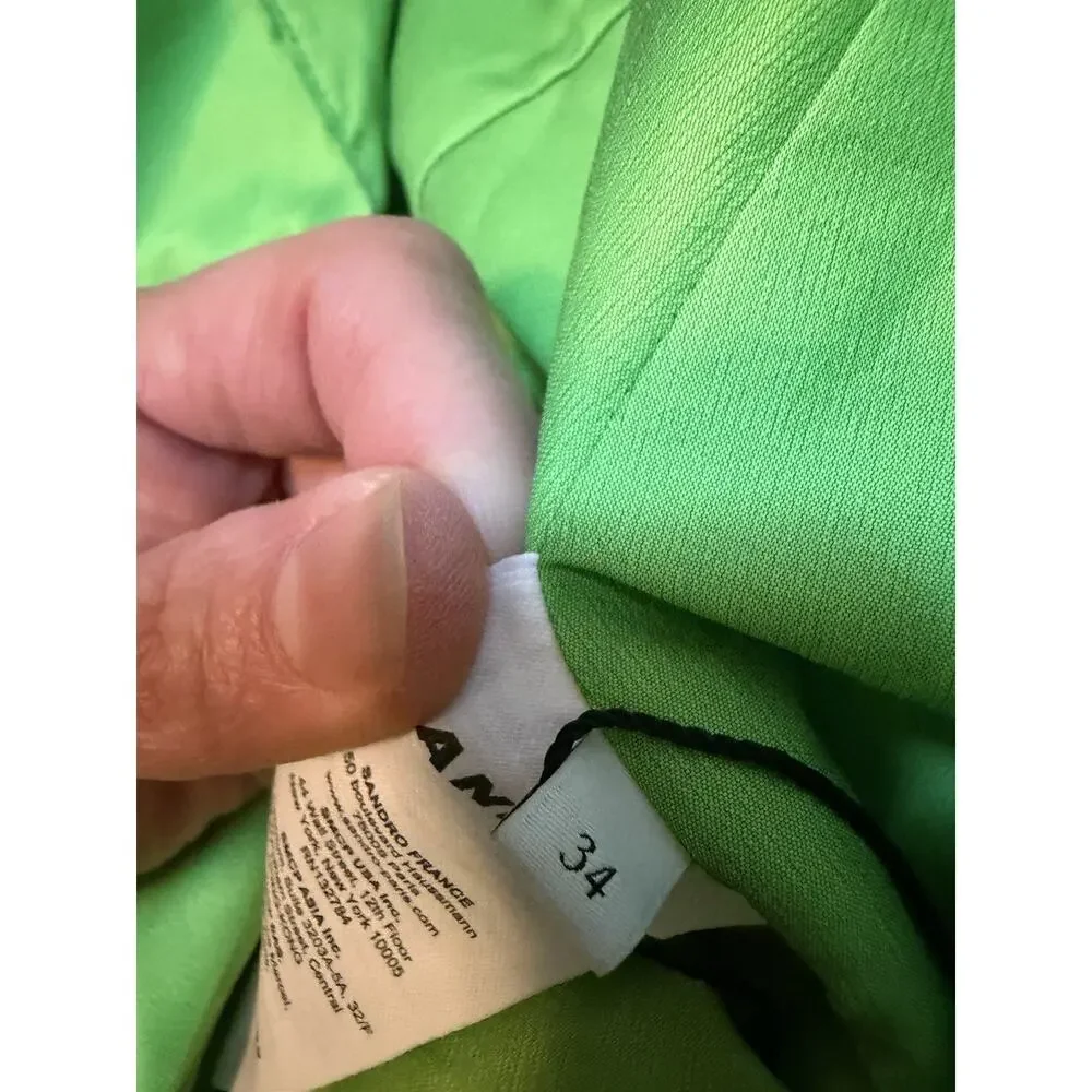 Sandro Womens Mini Skirt Ruffle Ruffles Green FR 34/ US 2 XS SFPJU00781 NWT $245